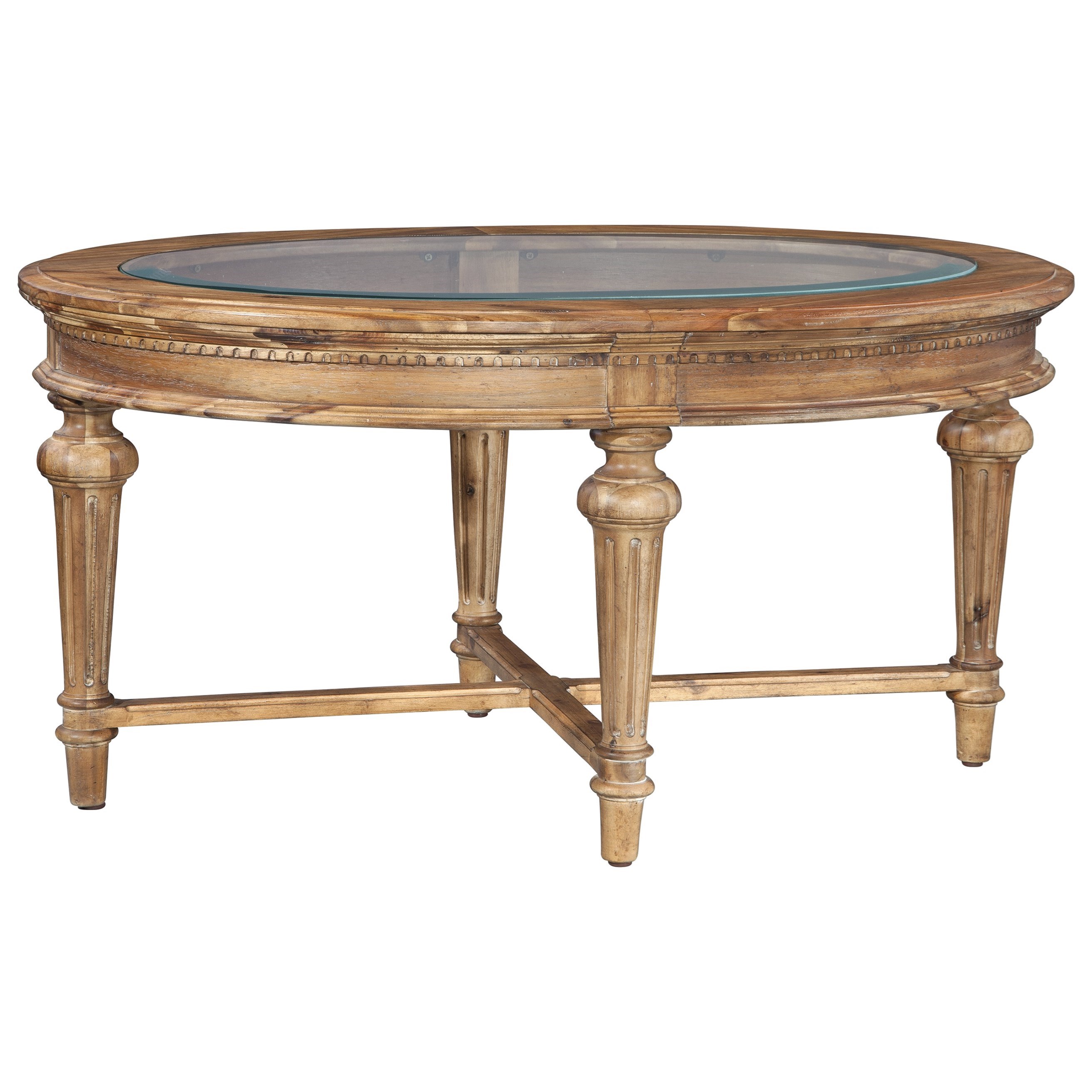 Hekman Wellington Hall 23300 Oval Coffee Table with Beveled Glass Top